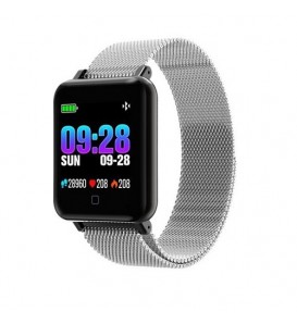 Smartwatch M19 cardiofrequenzimetro contapassi notifiche Compatibile Android e Ios silver